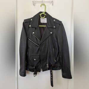 Understated Leather easy rider Black Leather Biker Jacket Size small